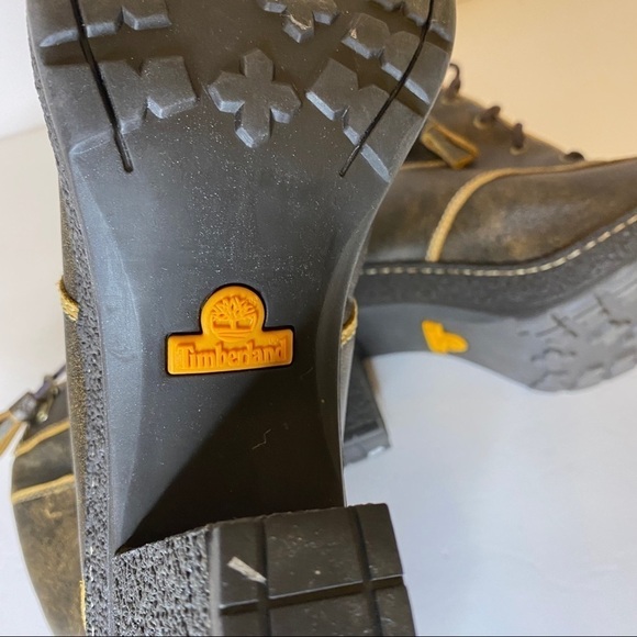 Timberland genuine leather upper, lace heels rustic boots size 10. 3 inch heel - Picture 4 of 7